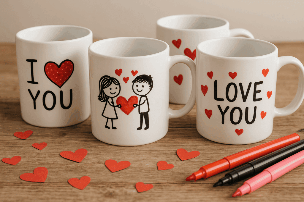 Canecas de casal de presente feito a mão para namorado