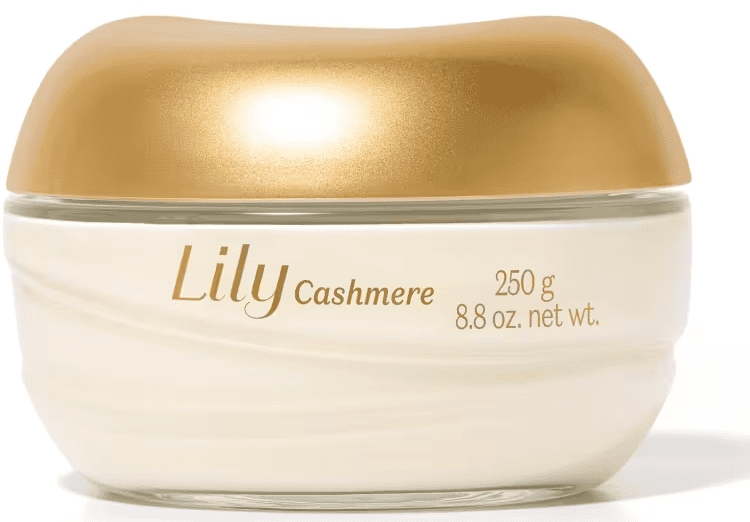 lançamento pote de lily cashmere em fundo branco