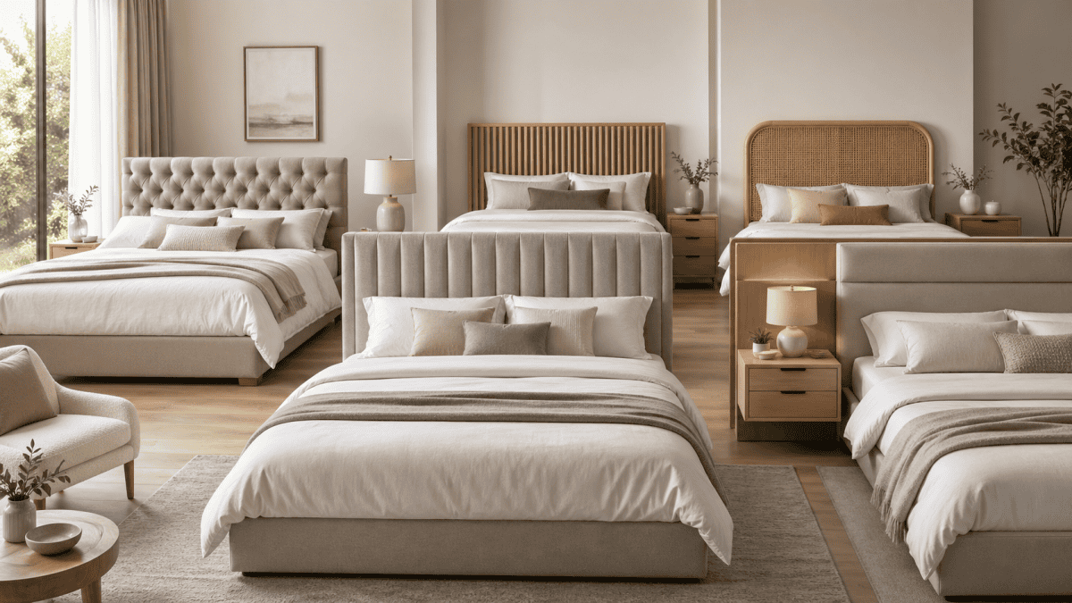 Vários opções de modelos de cabeceiras.