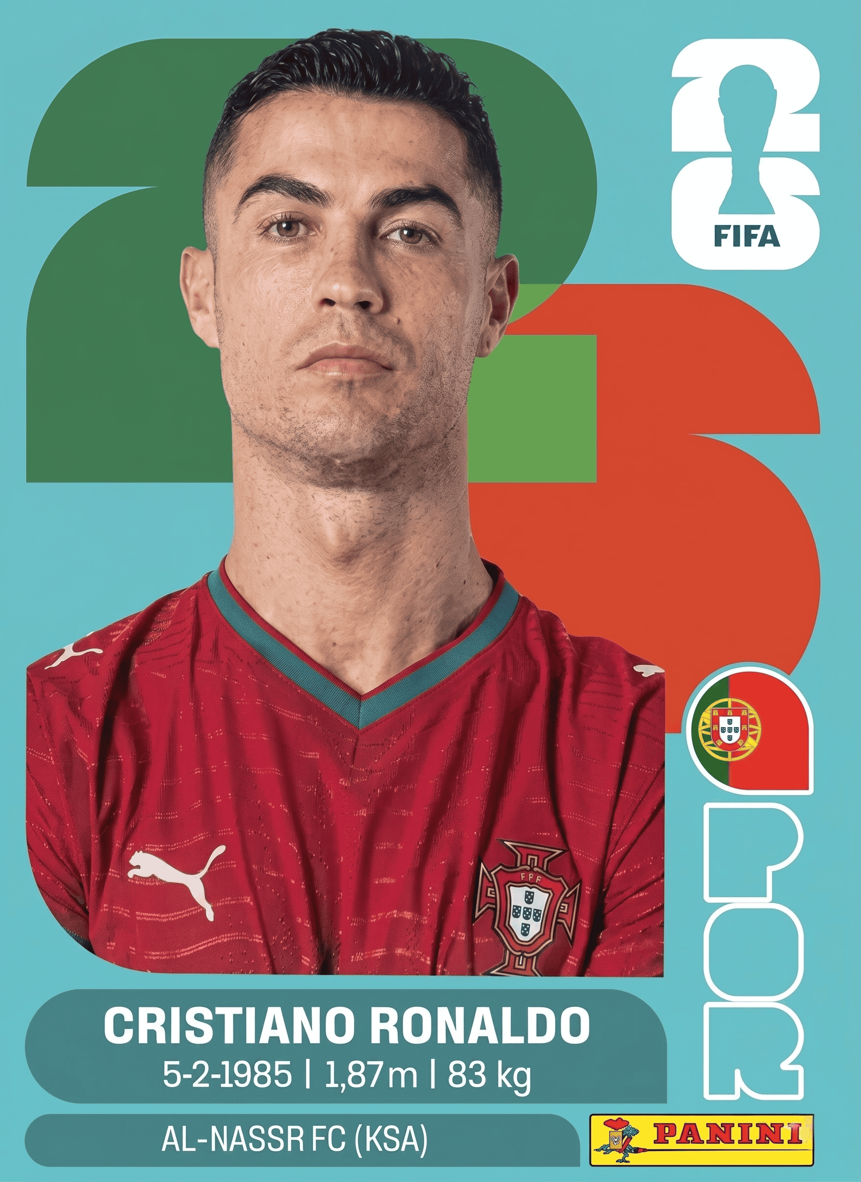 Figurinha ilustrativa de Cristiano Ronaldo
