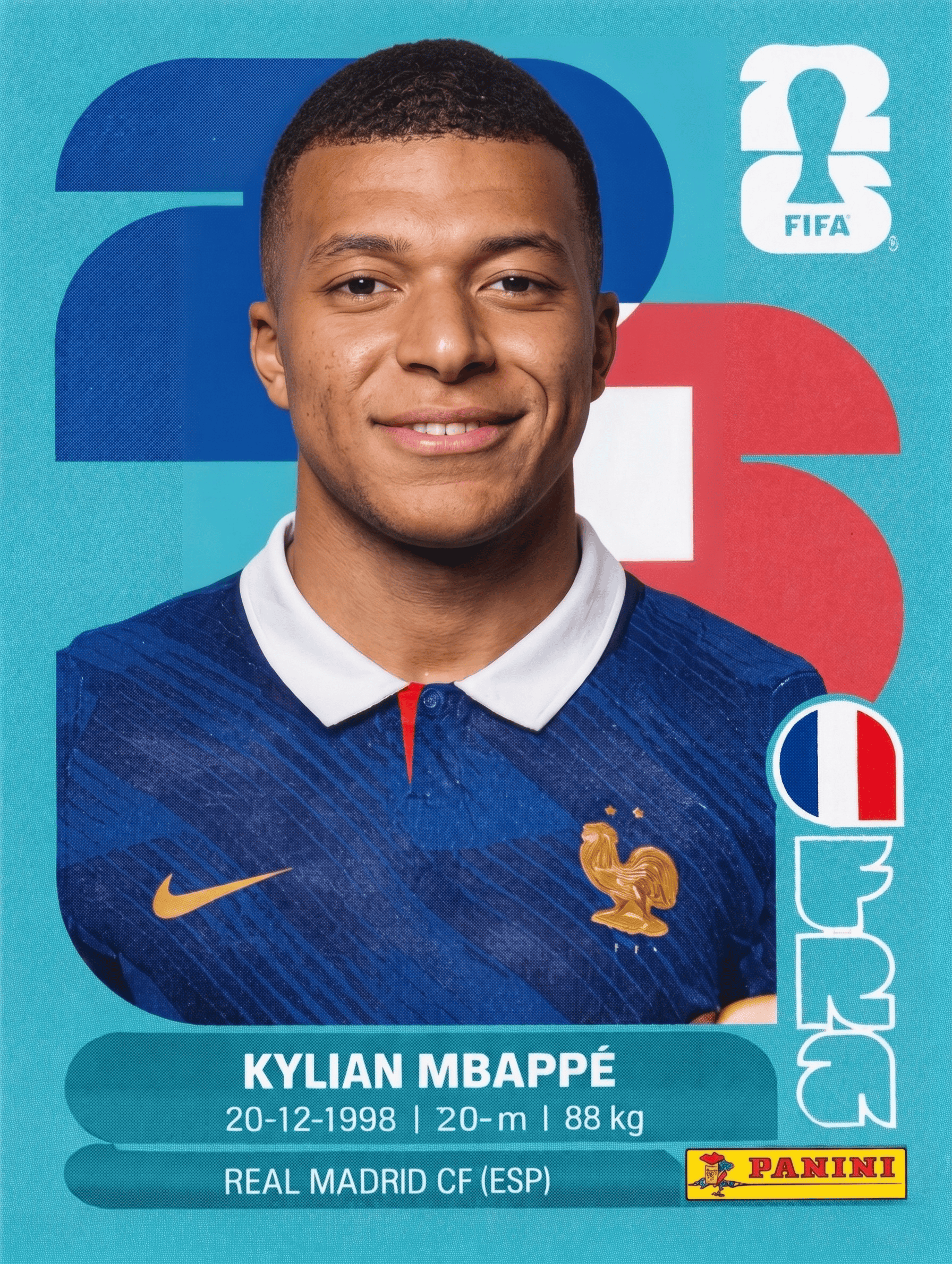 Figurinha ilustrativa de Mbappé