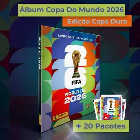 Álbum Copa Do Mundo 2026 Capa Dura Oficial com 140 figurinhas