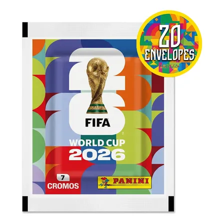 Kit 140 figurinhas do álbum Copa do Mundo 2026 com 20 envelopes