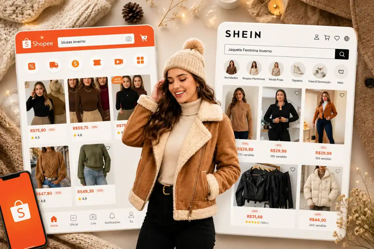 Moda de inverno e-commerce aconchegante