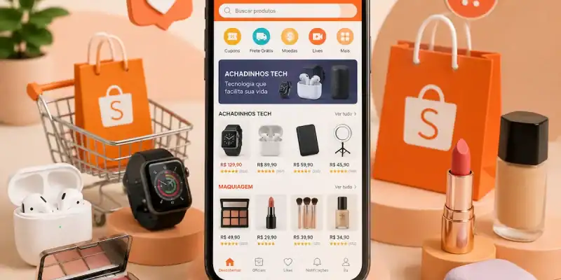 Promoção Shopee: tecnologia e maquiagem