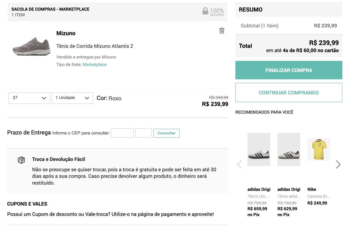 Faça login ou cadastro na Dafiti