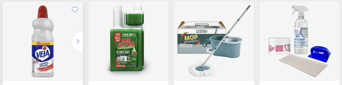 produtos de limpeza para montar seu kit completo
