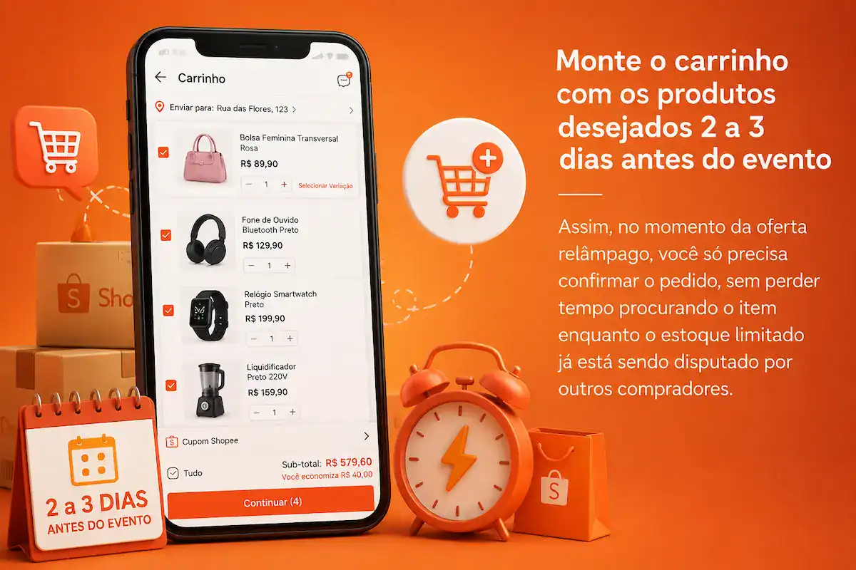 monte seu carrinho na shope